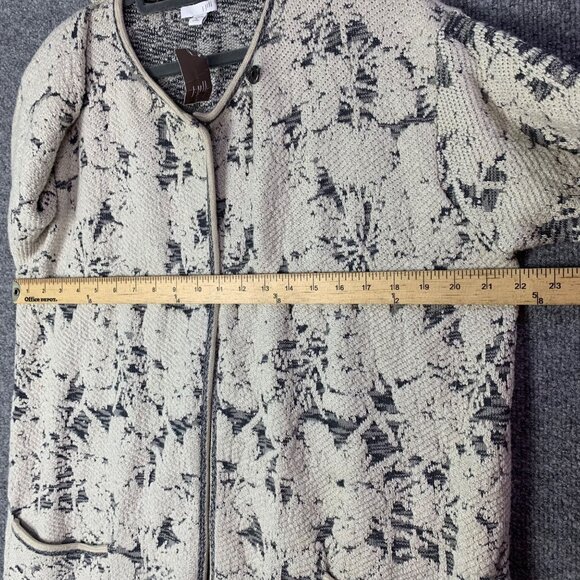 NWT J. Jill Oatmeal HM Womens Floral Knit Cardigan Jacket Beige & Gray M Petite - Picture 7 of 14